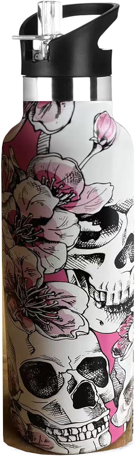 Botella agua calavera acero inox térmica 20oz