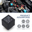 4 Relés Coche 12V 5 Pines Universal Negro