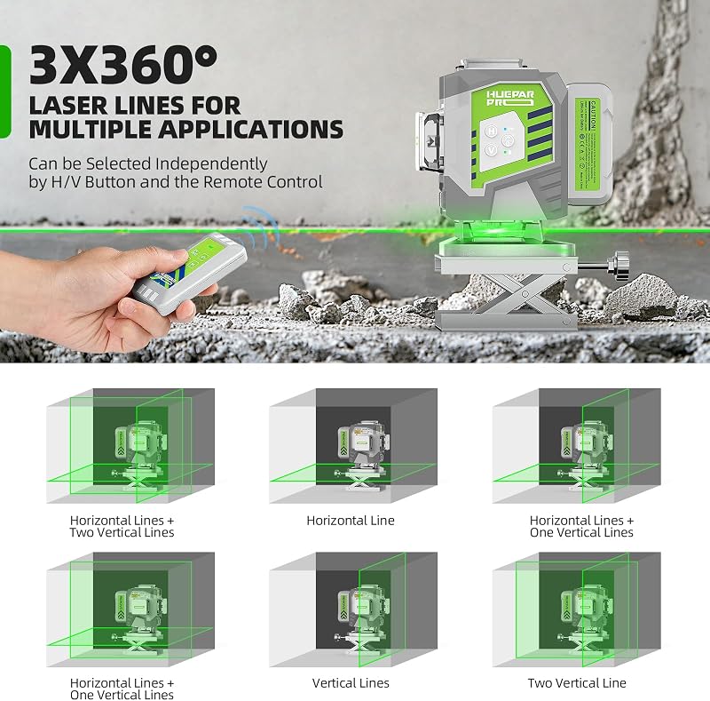 Nivel láser autonivelante 3x360° para azulejos y piso