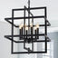 Lámpara colgante geométrica 22pulg negro 6 luces comedor