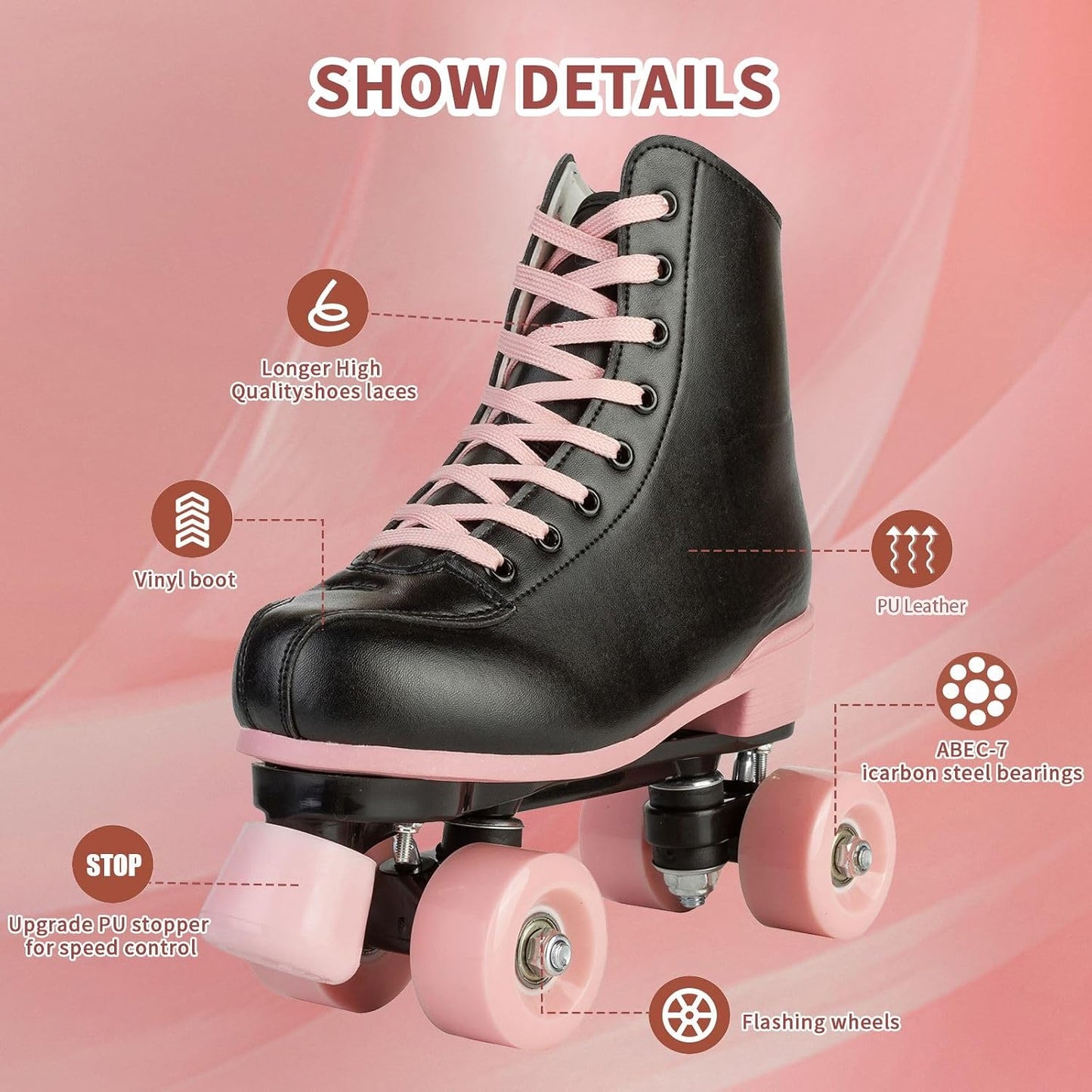 Patines clásicos ajustables para niñas 8-12 años