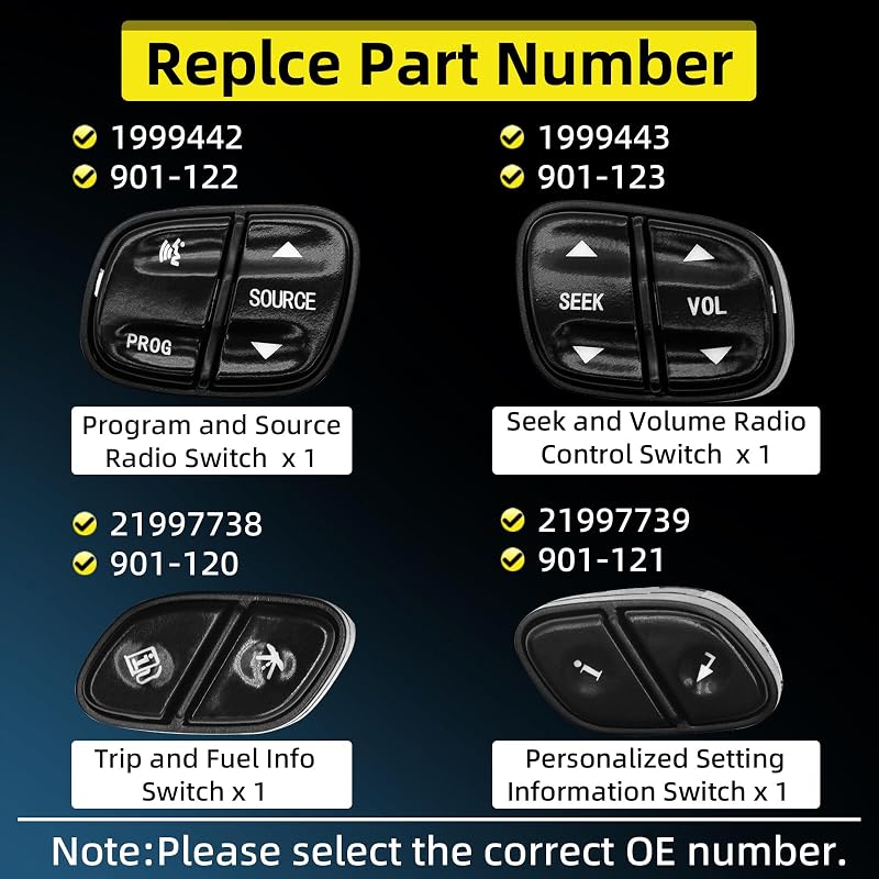 Interruptores volante Chevy Silverado 03-09 Cadillac