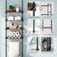 Organiz. baño estantes madera 4 niveles 92-116"