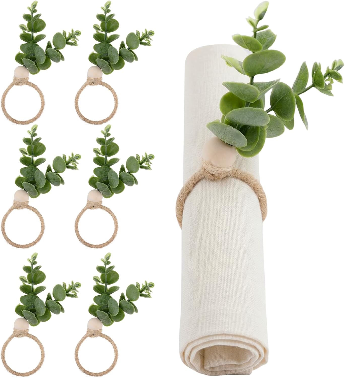 Set 12 Anillos servilletas madera boho para boda y fiestas