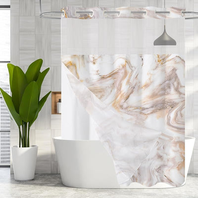 Cortina ducha color oro rosa moderna abstracta 72x74