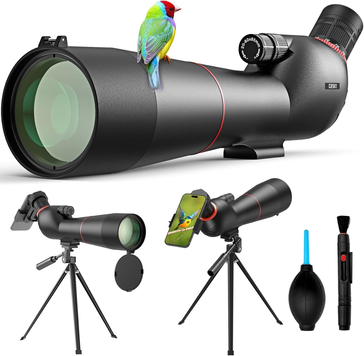 Alcance observación 20-60x85 trípode adaptador teléfono