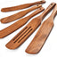 Set 5 cucharas madera teca espátula cocina