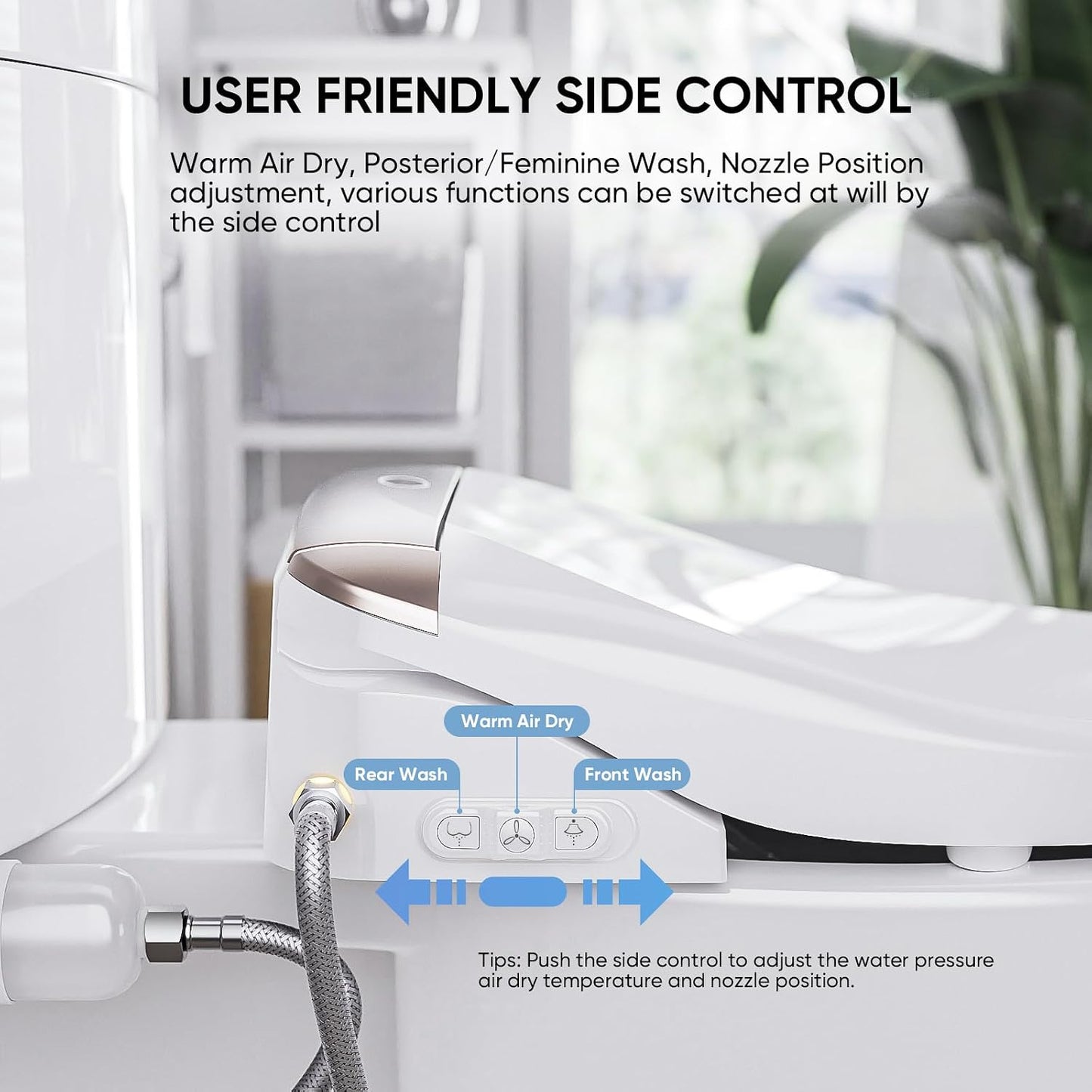 Asiento inodoro bidé eléctrico con control remoto