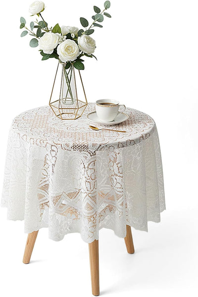 Mantel cuadrado encaje blanco 35.5x35.5pulg boda