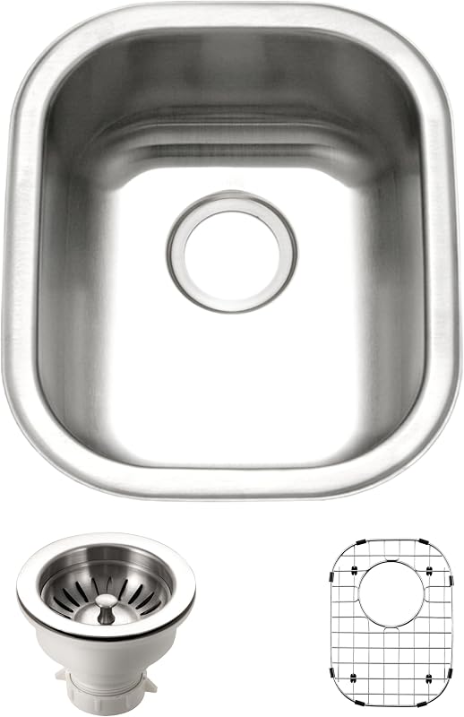 Fregadero cocina acero inox 14pulg con colador y rejilla