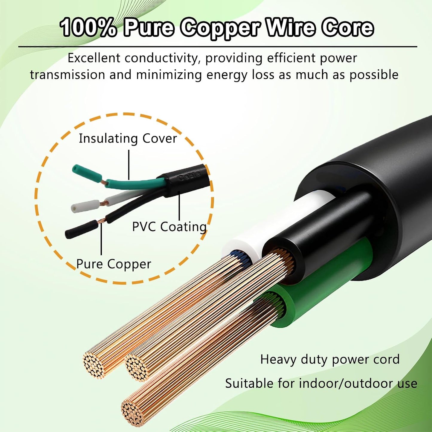 2 Cables Repuesto 110-120V NEMA 5-15P