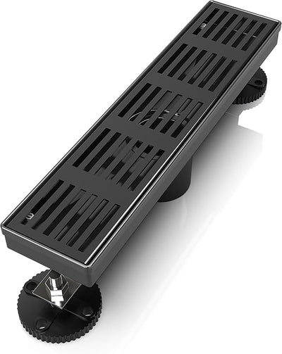 Drenaje ducha lineal 12pulg rectangular negro mate