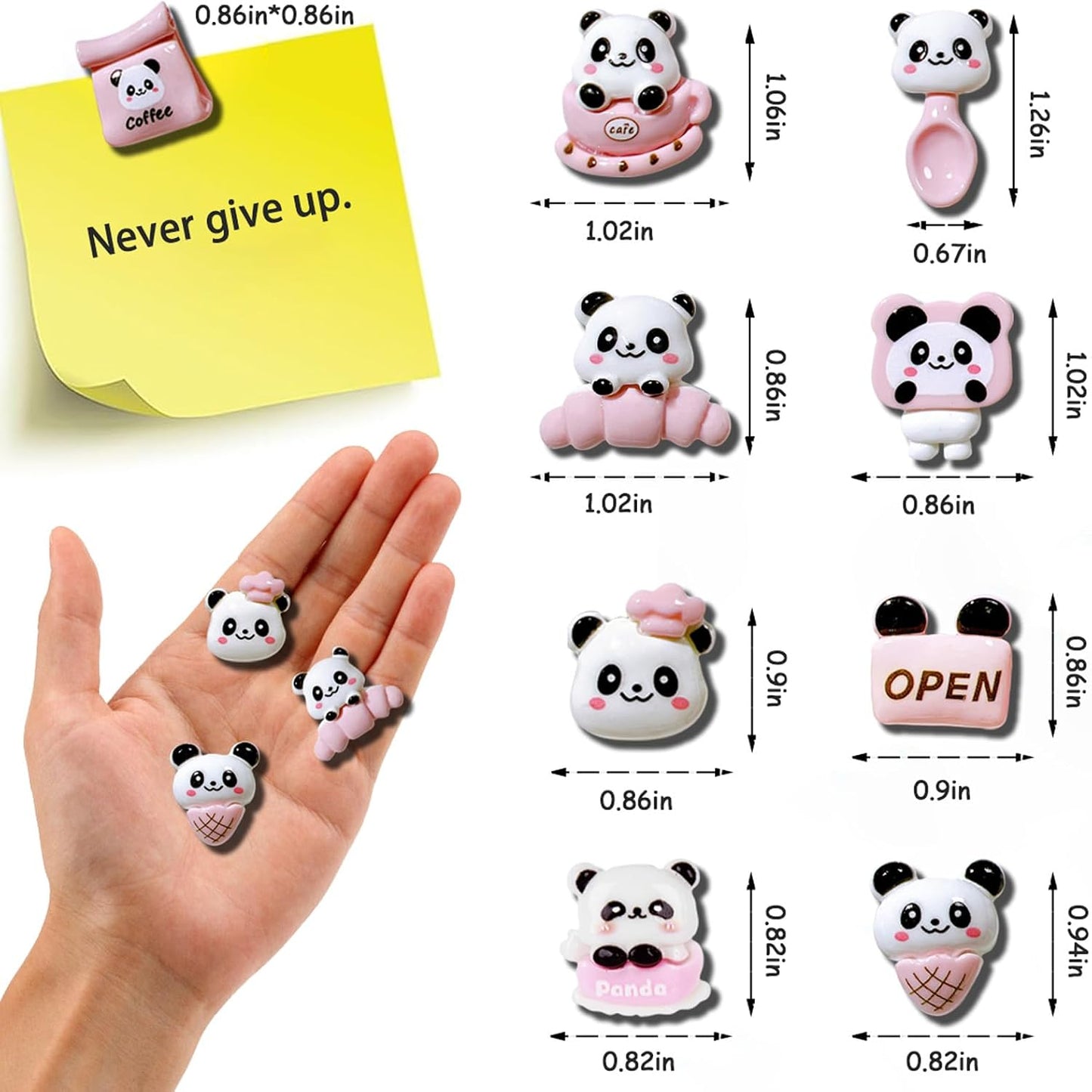 18 Imanes Panda para Nevera Decoración Aula Oficina Hogar