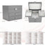 Caja organizadora joyas 4 capas para mujeres y niñas gris