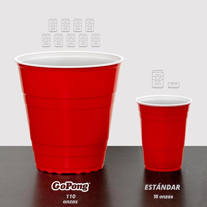 Set beber Yard Pong 24 tazas gigantes 4 bolas