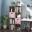 2 Pzas Contenedores Plegables Cuero 11x11" Rosa