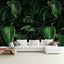 Papel tapiz hojas plátano verde 191x120" no pegar