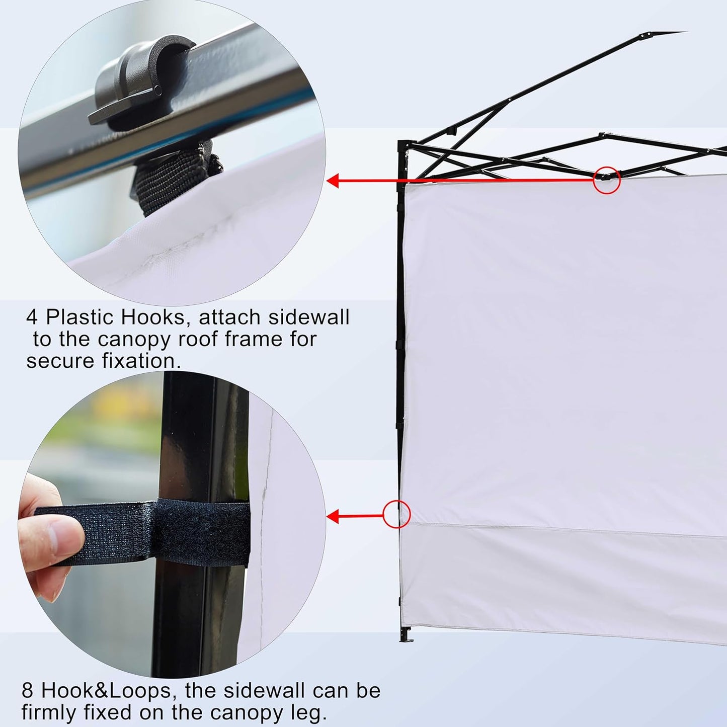 Toldo solar impermeable 10x10ft pack 1 pared lateral blanca
