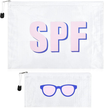 Bolsa maquillaje transparente con cremallera para playa