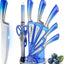 Set 9 Cuchillos Acero Inox Chef con Bloque y Afilador