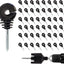 50 Aisladores Eléctricos Negro para Poste Madera