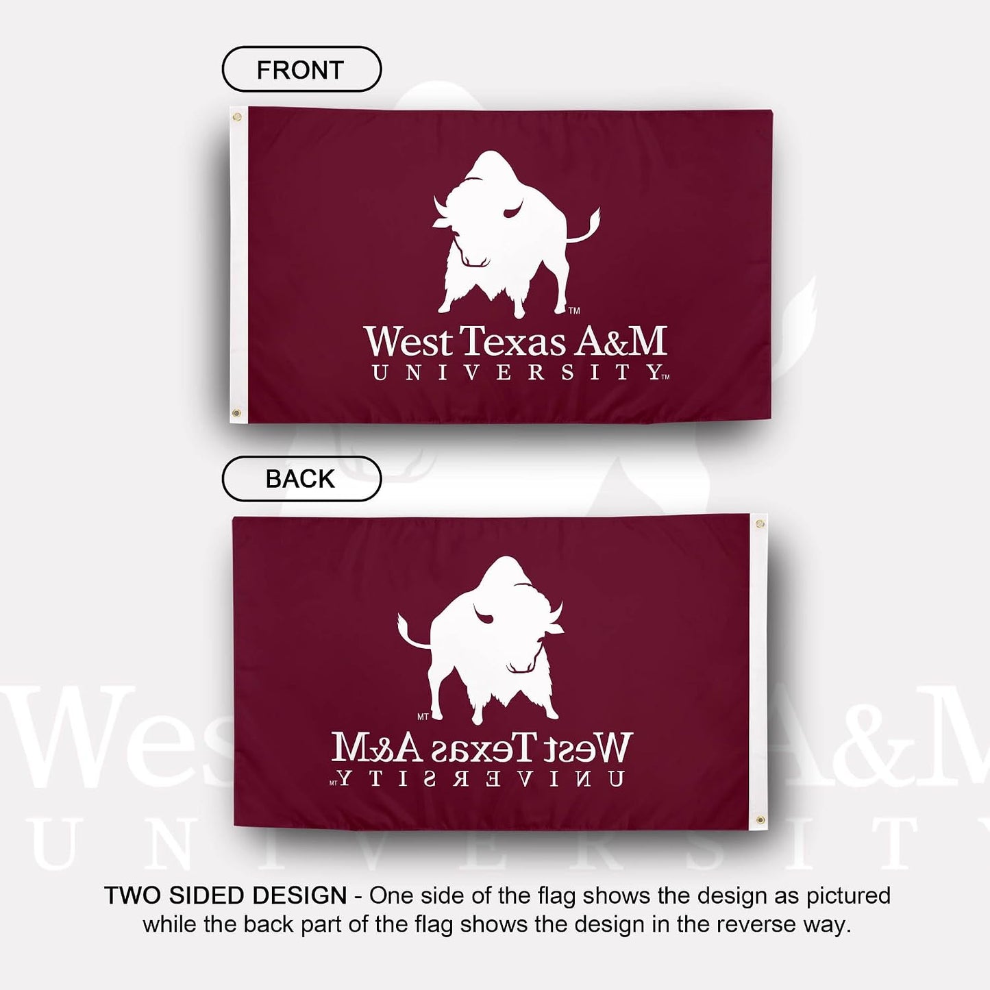 Bandera búfalos WTAMU 3x5ft tela poliéster duradera