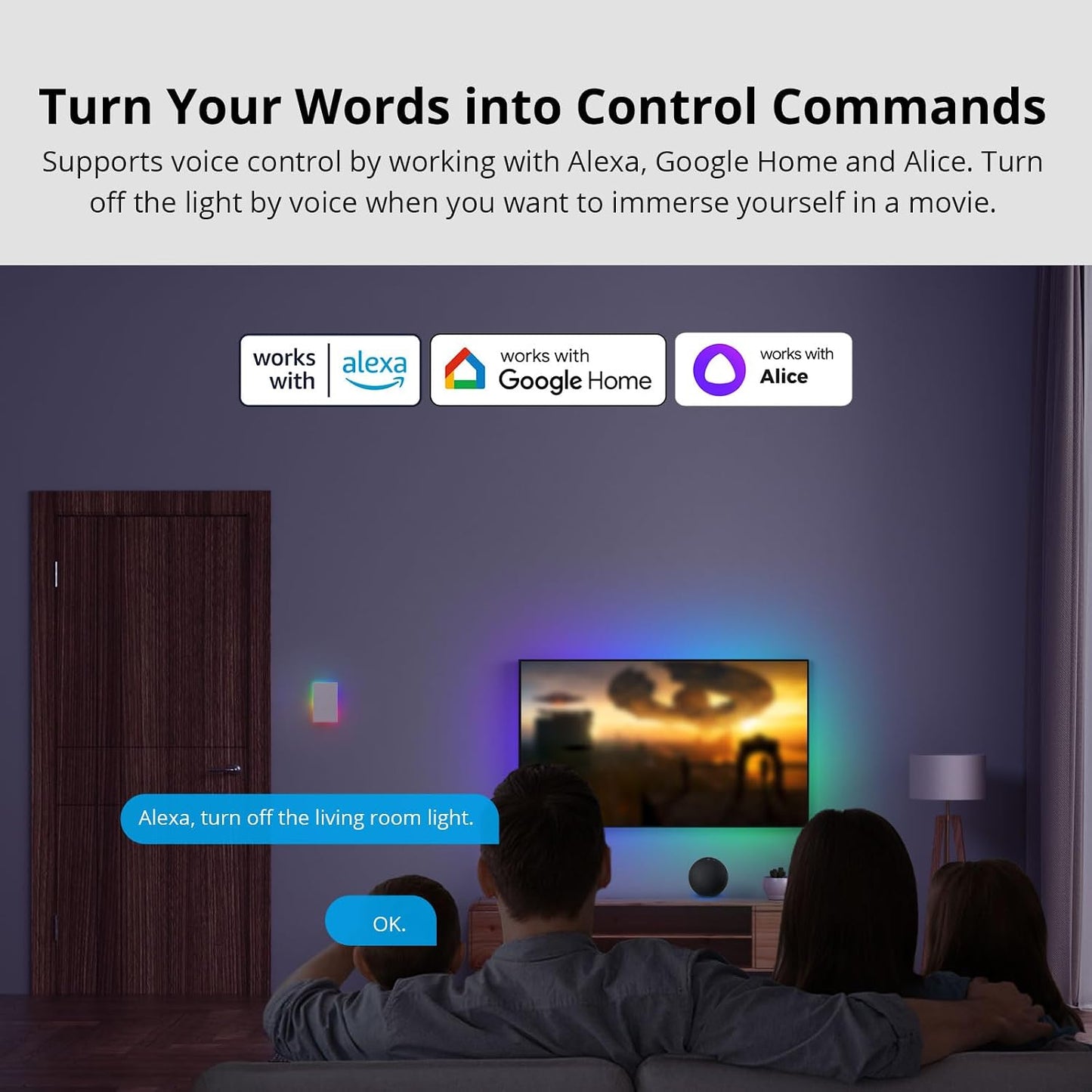 Interruptor luz inteligente wifi para Alexa y Google Home