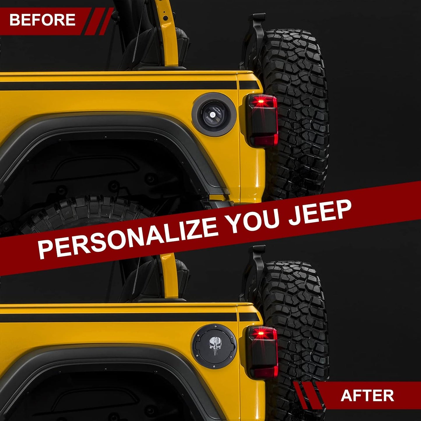 Cubierta tapa gasolina Jeep Wrangler JK 07-18 negro mate