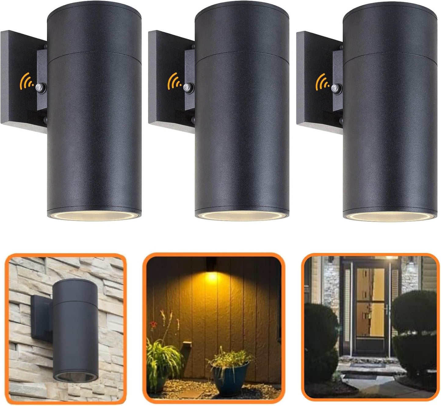 Iluminación exterior aluminio impermeable diseño cilíndrico