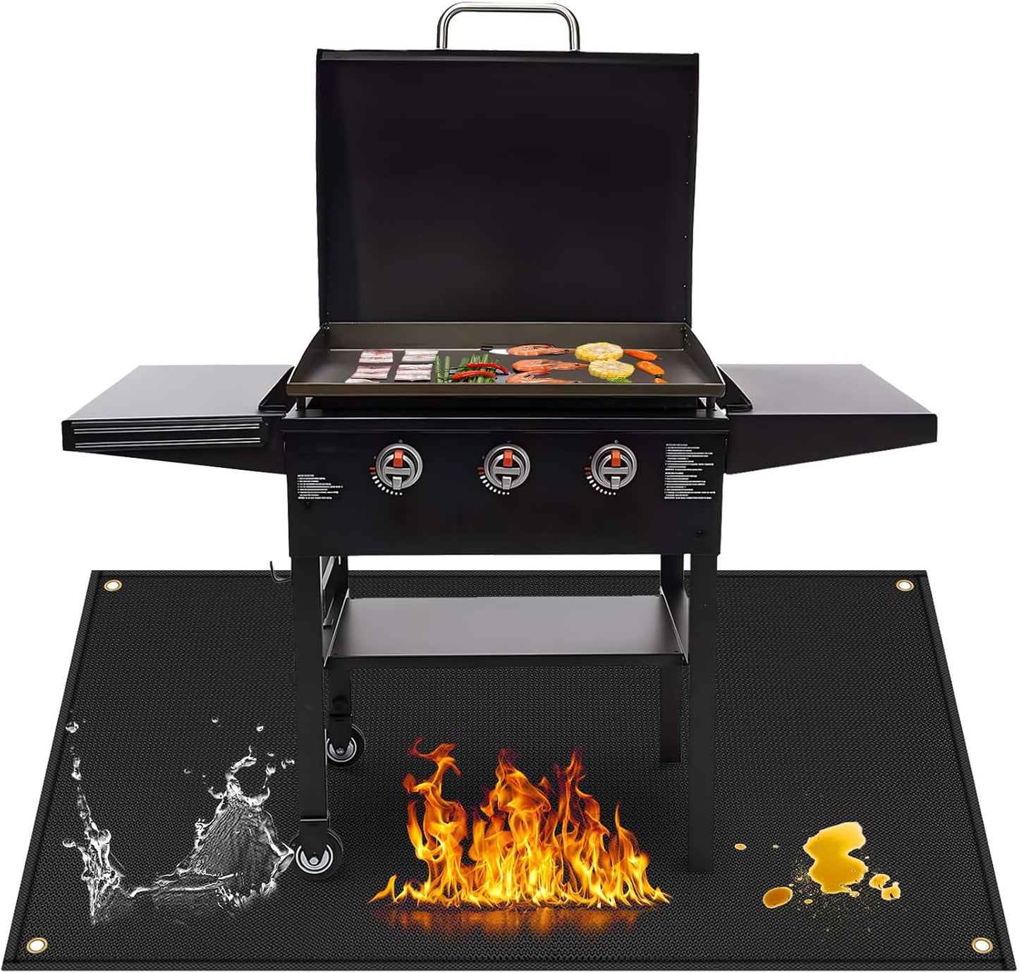 Tapete parrilla 90x48pulg comp Blackstone fáciles de limpiar