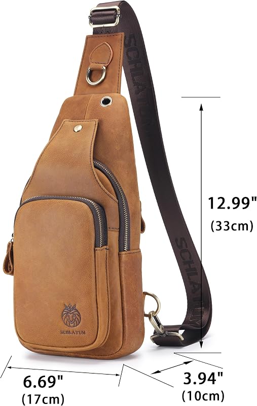 Bolso bandolera cuero genuino hombre