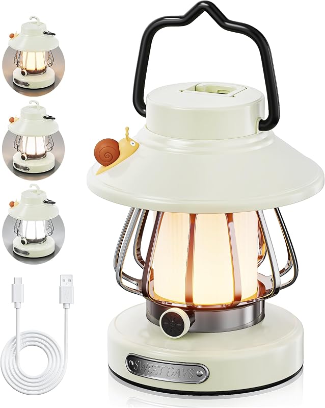 Linterna campamento niños LED recargable USB 3 colores