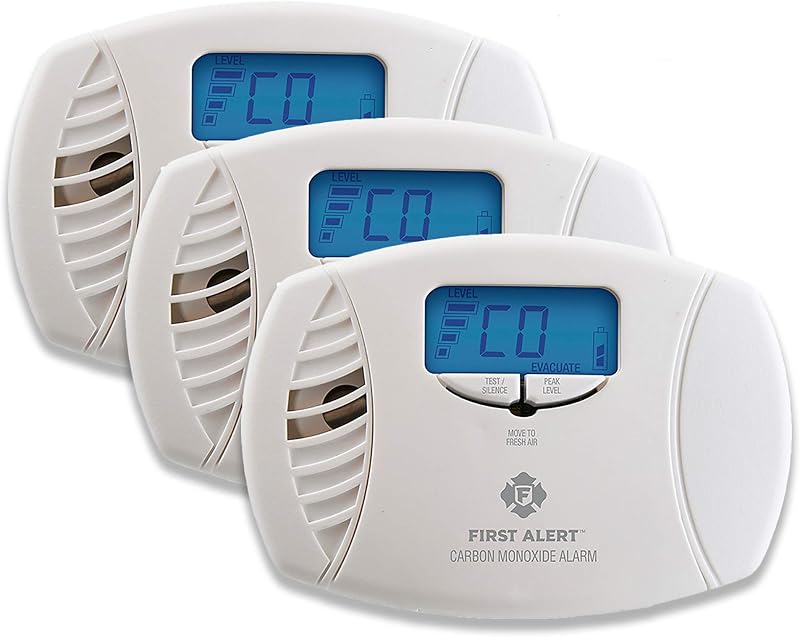 3 Detector CO enchufable doble potencia batería pantalla