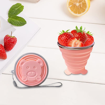 Taza silicona plegable expandible portátil para viajes