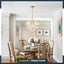 Candelabro cristal dorado 20 luces 9 moderno para comedor