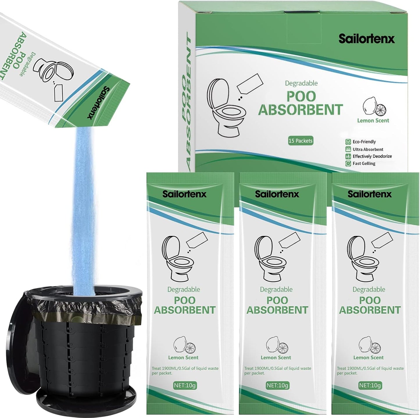 Absorbente ecológico para inodoro portátil camping