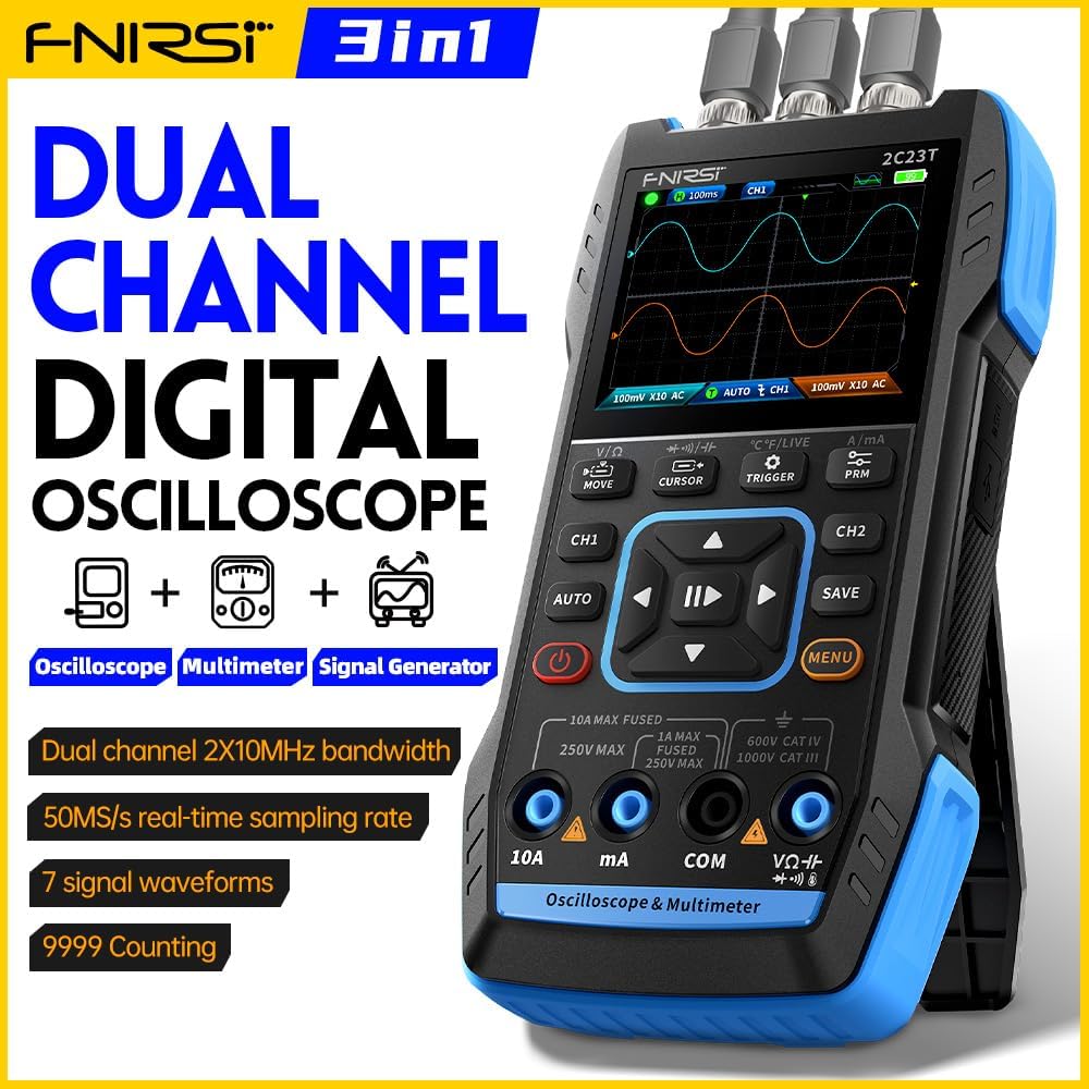 Osciloscopio portátil 3en1 10MHz 50MSa/s 2 canales