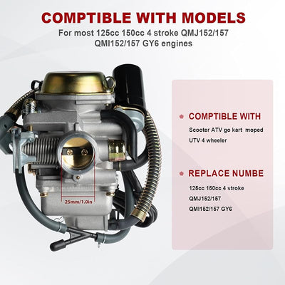 Carburador 150cc para moto 4 tiempos 152QMJ 157QMI