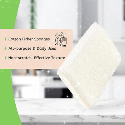 Esponja cocina multiusos fibra algodón orgánico 6 pzas
