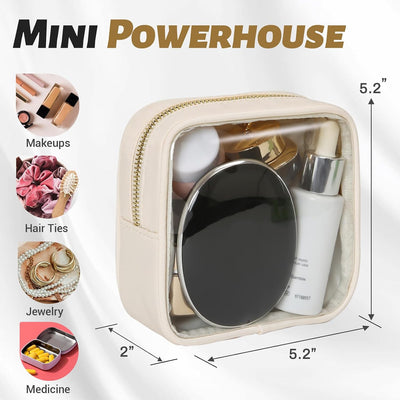 Bolsa maquillaje transparente con cremallera para mujer