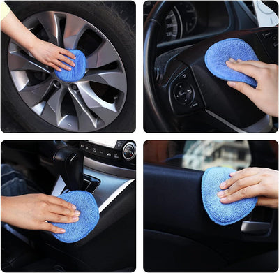 Almohadillas microfibra aplicador cera auto 5pulg