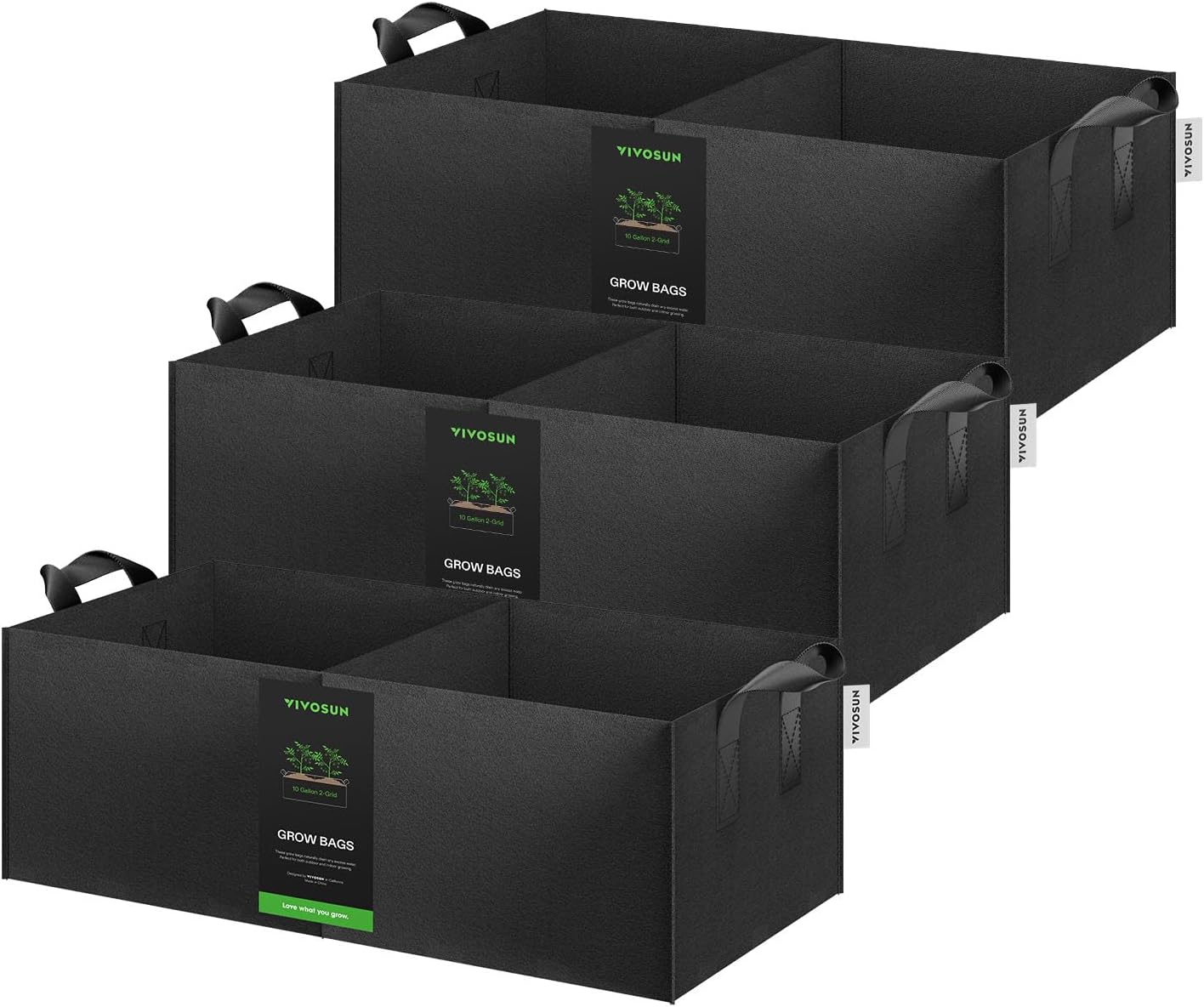 3 Pzas Bolsas Cultivo 38lt Tela Transpirable con Asas