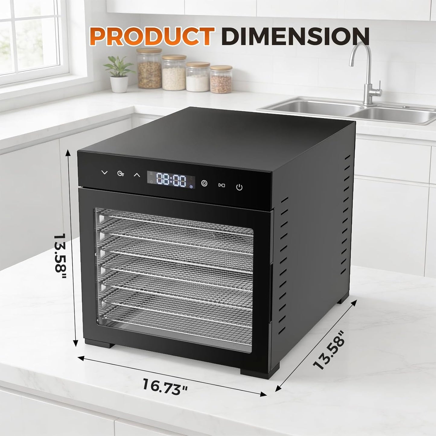 Máquina deshidratadora 500W 8 bandejas acero inox