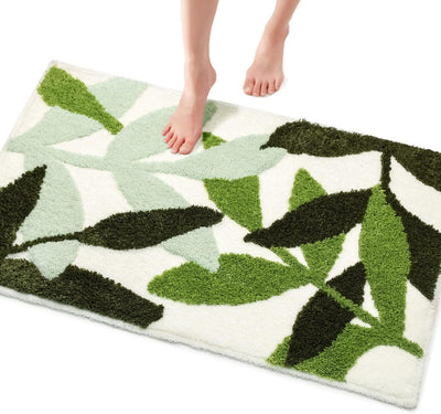 Alfombras baño microfibra hojas antiderrap 32x20pulg