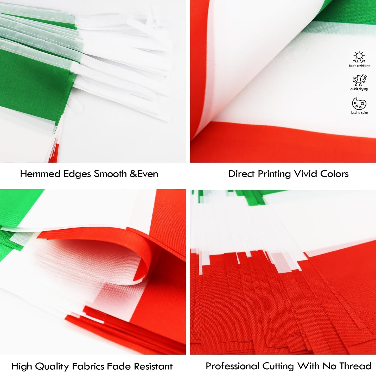 Banderín cuerda Italia 38 pzas 42ft para decoración fiesta