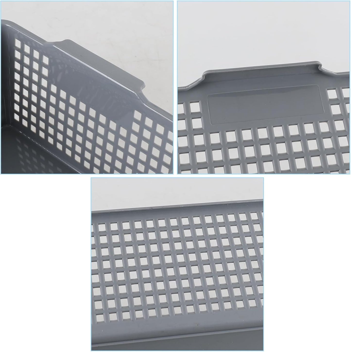 Cesta plástica gris organiz. 3 pzas almacenamiento