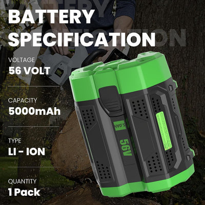 2 Pack Repuesto Batería EGO 56V 5.0Ah 5000mAh