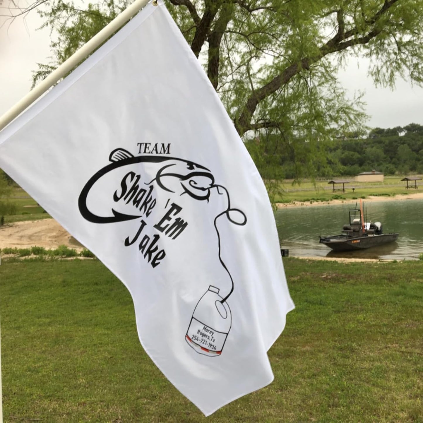 Bandera blanca poliéster 12x18" 2uds con ojales latón