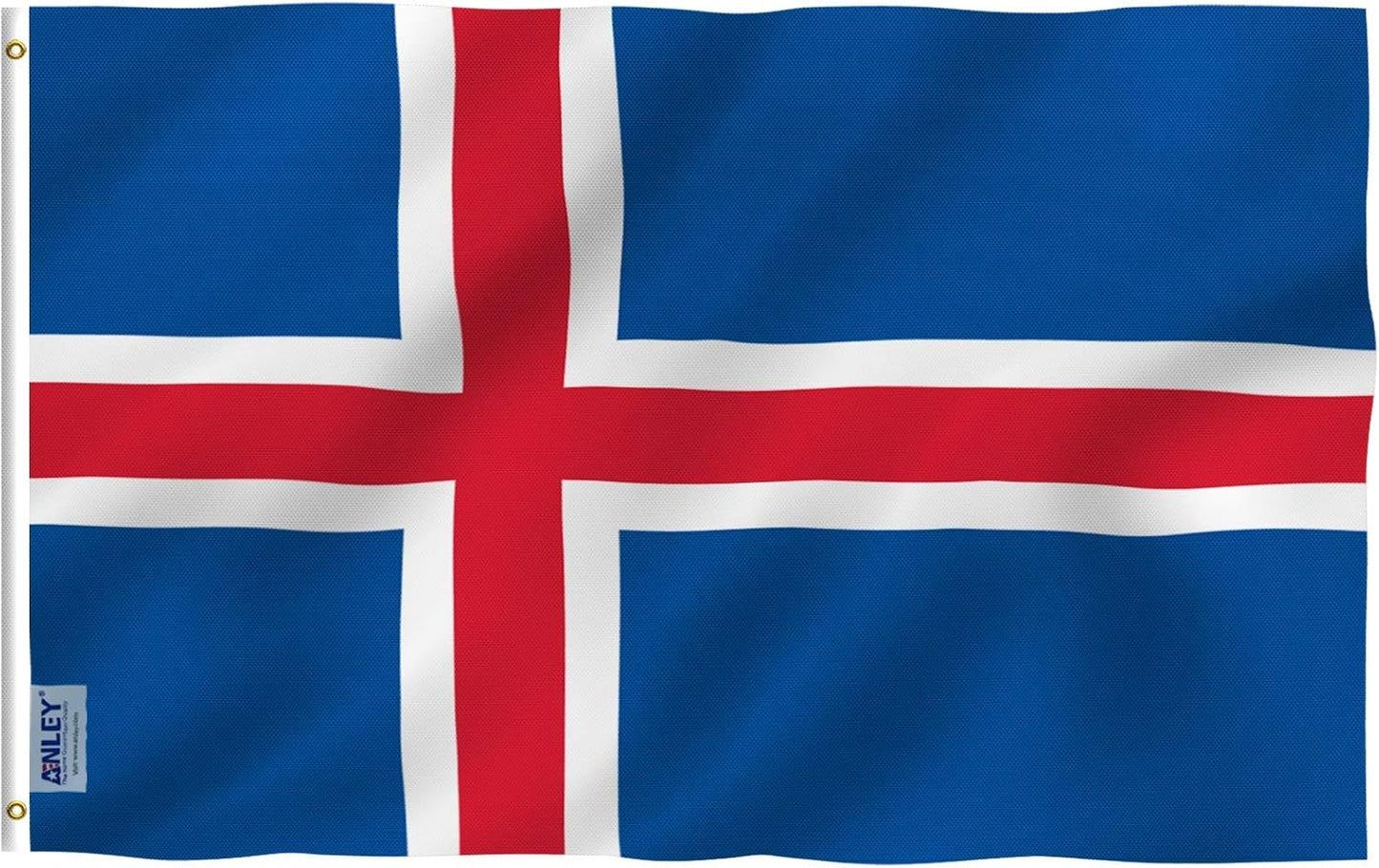 Bandera Islandia 3x5ft poliéster ojales latón doble costura