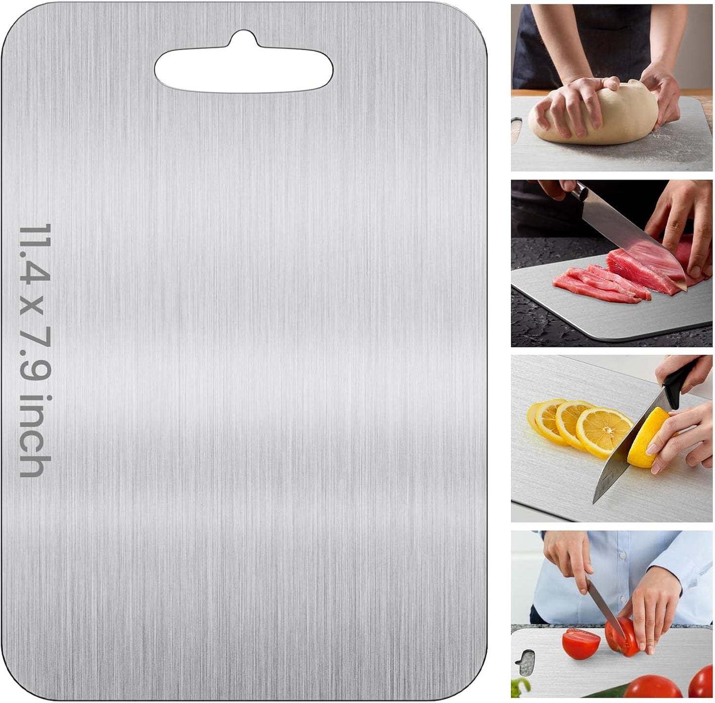 Tabla cortar acero inox 304 doble cara grado alimenticio